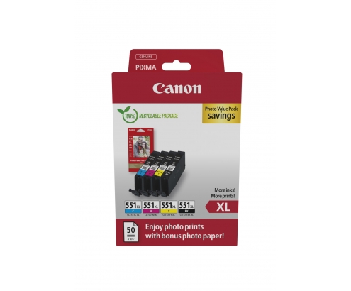Canon 6443B008 cartucho de tinta 4 pieza(s) Original Alto rendimiento (XL) Negro, Cian, Magenta, Amarillo