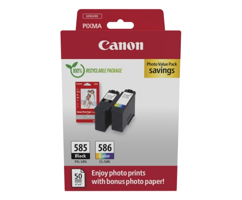 Canon PG-585/CL-586 PVP cartucho de tinta 2 pieza(s) Original Negro, Cian, Magenta, Amarillo