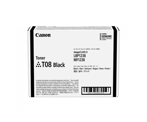 Canon TONER T08 BLACK cartucho de tóner 1 pieza(s) Original Negro
