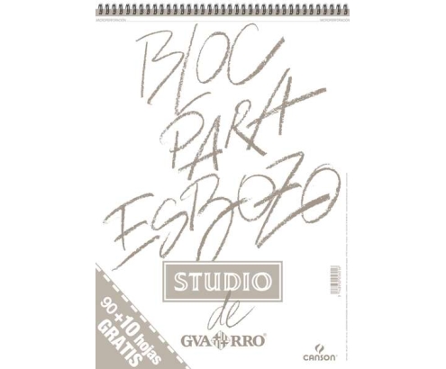 Canson Bloc para Esbozo A3 90+10 Hojas Gratis - Grano Ligero 90gr - Formato Album con Espiral Microperforado - Color Blanco Natura C200005601