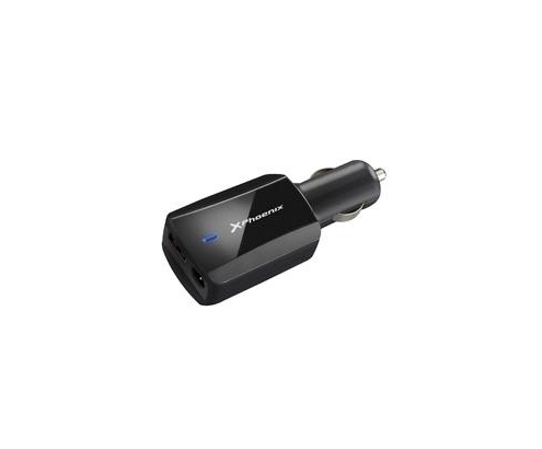 Cargador adaptador de coche phoenix universal 90w mechero para portatil netbooks puerto usb 5v incluye 12 tips negro PHLAPTOPCARCHARGER