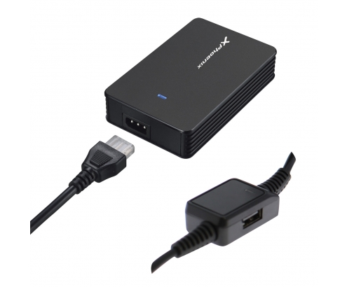 Cargador adaptador de corriente phoenix universal automatico 40w para portatiles y netbooks con puerto usb negro PHCHARGER40+