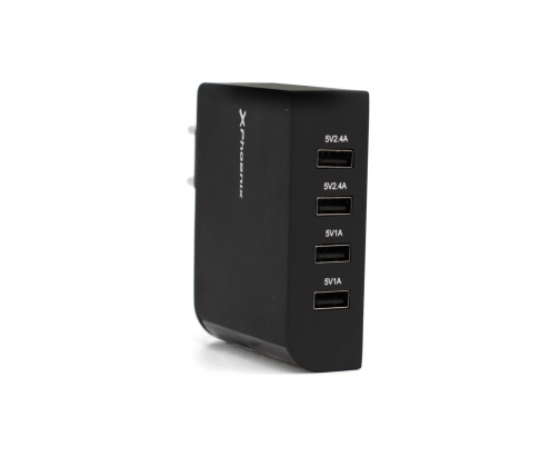 Cargador adaptador pared phoenix universal 4x usb 5.1v 2.1a negro PHMULTIUSBCHARGER