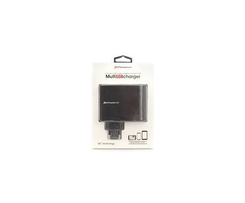 Cargador adaptador pared phoenix universal 4x usb 5.1v 2.1a negro PHMULTIUSBCHARGER