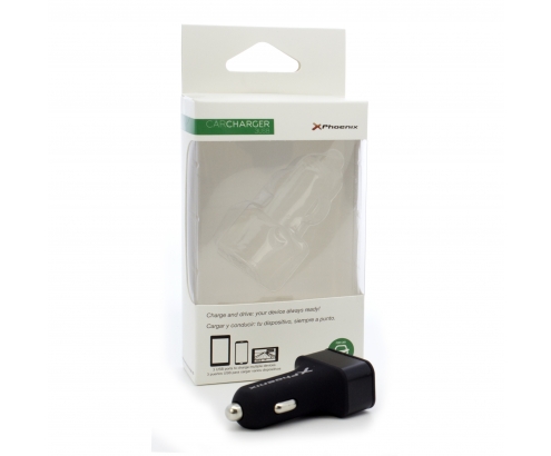 CARGADOR COCHE UNIVERSAL PHOENIX PHCARCHARGER3USB 5V 3 X USB 7.2A NEGRO PHCARCHARGER3USB