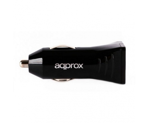 CARGADOR COCHE USB APPROX 2.4A NEGRO appusbcar21B