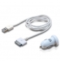 CARGADOR CONCEPTRONIC COCHE A 2 USB 5V 2A Y CABLE USB APPLE 1105228