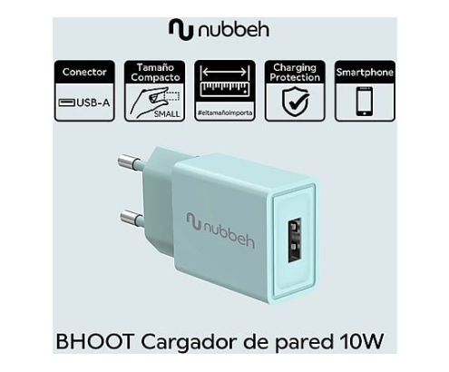 Cargador de Pared Nubbeh Bhoot USB-A 10W Turquesa