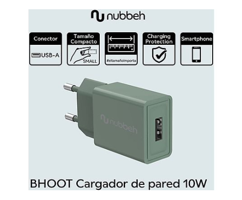 Cargador de Pared Nubbeh Bhoot USB-A 10W Verde
