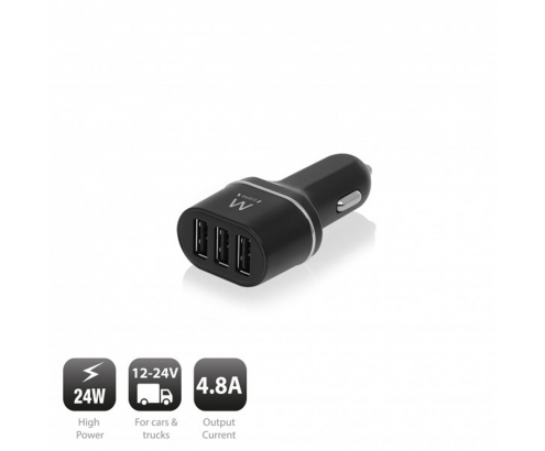 CARGADOR EWENT EW1202 COCHE USB 4.8A