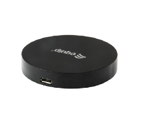 CARGADOR INHALAMBRICO EQUIP LIFE QI 5W CARCASA DE ALUMINIO ULTRA-SLIM NEGRO 245500