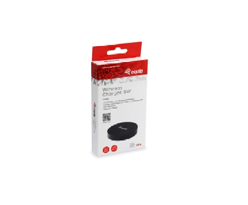 CARGADOR INHALAMBRICO EQUIP LIFE QI 5W CARCASA DE ALUMINIO ULTRA-SLIM NEGRO 245500