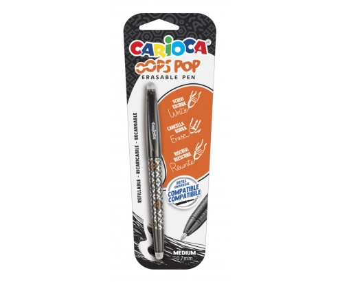 Carioca 41044/01 bolígrafo de gel Bolígrafo de gel con tapa Negro 1 pieza(s)