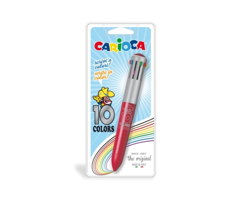 Carioca 41501 bolígrafo Negro, Azul, Verde, Naranja, Rosa, Rojo, Violeta, Amarillo Bolígrafo multifunción 1 pieza(s)