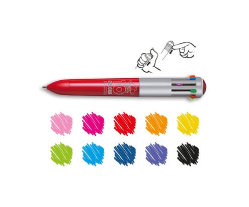 Carioca 41501 bolígrafo Negro, Azul, Verde, Naranja, Rosa, Rojo, Violeta, Amarillo Bolígrafo multifunción 1 pieza(s)