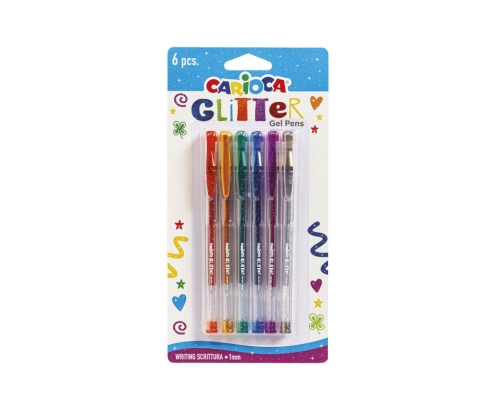 Carioca 42165 bolígrafo Azul, Verde, Gris, Naranja, Rosa, Rojo Bolígrafo de punta retráctil con pulsador 6 pieza(s)