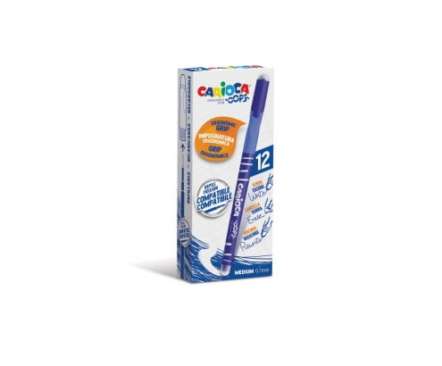 Carioca 43039/02 bolÍ­grafo de gel BolÍ­grafo de gel con tapa Medio Azul 12 pieza(s)