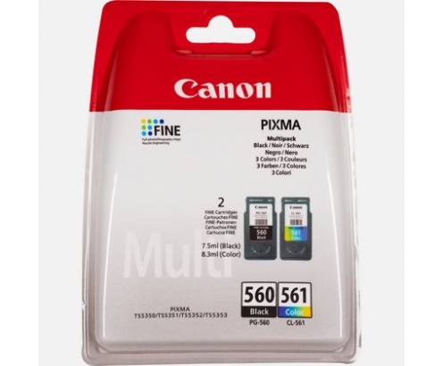 Cartucho de tinta canon PG-560 CL-561 2piezas original rendimiento estandar multipack 3713C005