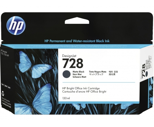 Cartucho de tinta hp 728 1 pieza original rendimiento estandar negro mate 3WX25A