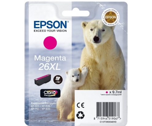 CARTUCHO EPSON 26 XL MAGENTA C13T26334012