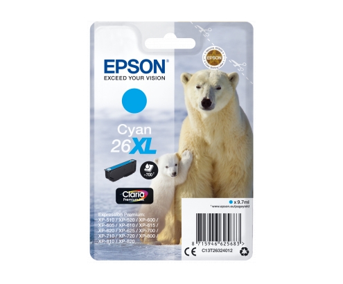 CARTUCHO EPSON 26XL CIAN C13T26324012