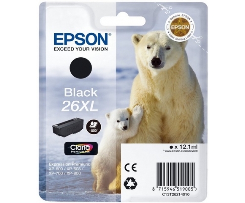 CARTUCHO EPSON 26XL NEGRO C13T26214012