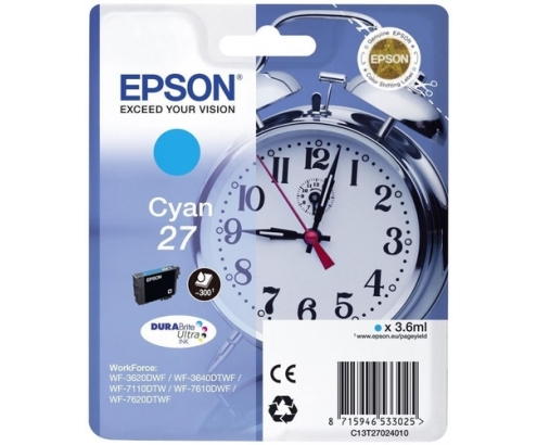 CARTUCHO EPSON 27 CIAN C13T27024012