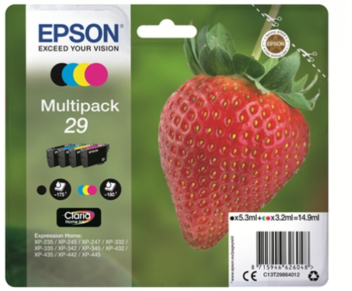 CARTUCHO EPSON 29 MULTIPACK 4COLORES C13T29864012