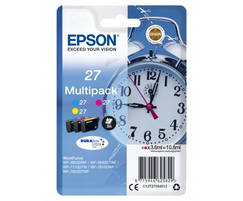 Cartucho Epson Alarm clock Multipack 3-colour 27 DURABrite Ultra Ink C13T27054022