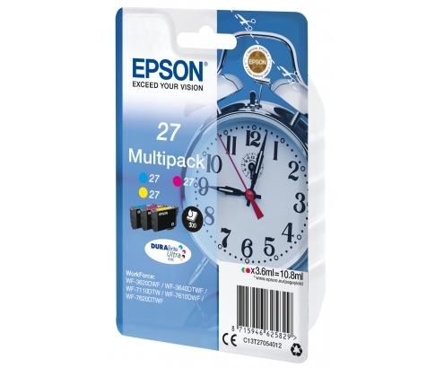 Cartucho Epson Alarm clock Multipack 3-colour 27 DURABrite Ultra Ink C13T27054022