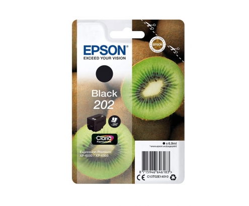 Cartucho epson kiwi singlepack black 202 claria premium Ink negro C13T02E14010