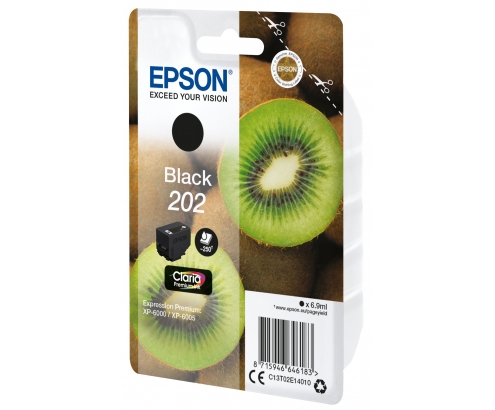 Cartucho epson kiwi singlepack black 202 claria premium Ink negro C13T02E14010