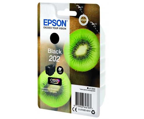 Cartucho epson kiwi singlepack black 202 claria premium Ink negro C13T02E14010