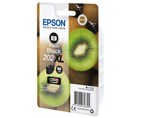 Cartucho Epson Kiwi Singlepack Photo Black 202XL Claria Premium Ink C13T02H14010