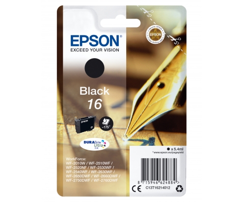 Cartucho Epson Pen and crossword 16 negro etiqueta RF C13T16214022