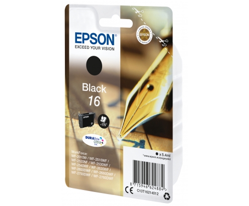 Cartucho Epson Pen and crossword 16 negro etiqueta RF C13T16214022