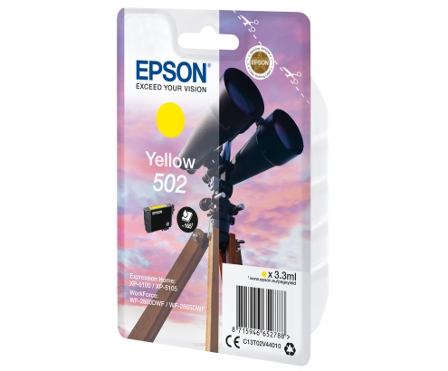 Cartucho Epson Singlepack 502 Ink amarillo C13T02V44020