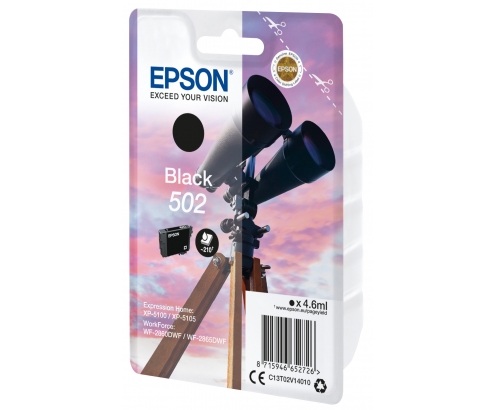 Cartucho Epson Singlepack Black 502 Ink C13T02V14020