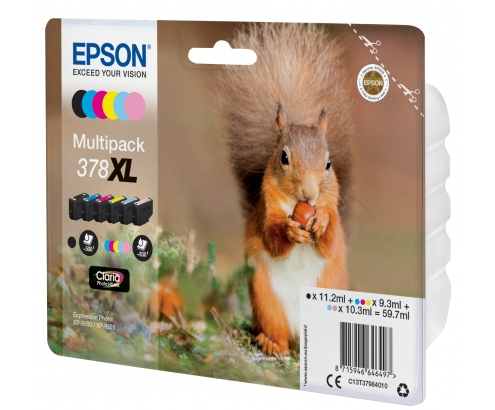 Cartucho Epson Squirrel Multipack 6-colours 378XL Claria Photo HD Ink C13T37984010