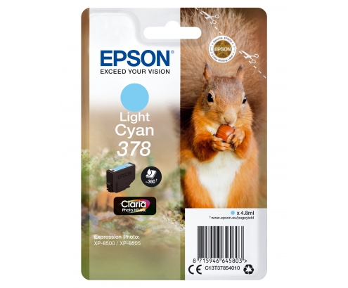 Cartucho Epson Squirrel Singlepack Light Cyan 378 Claria Photo HD Ink C13T37854010