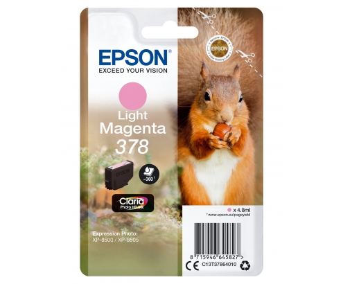 Cartucho Epson Squirrel Singlepack Light Magenta 378 Claria Photo HD Ink C13T37864010