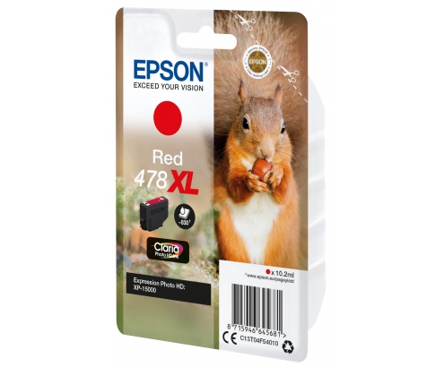 Cartucho Epson Squirrel Singlepack Red 478XL Claria Photo HD Ink C13T04F54010
