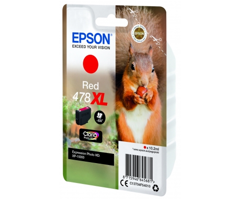 Cartucho Epson Squirrel Singlepack Red 478XL Claria Photo HD Ink C13T04F54010