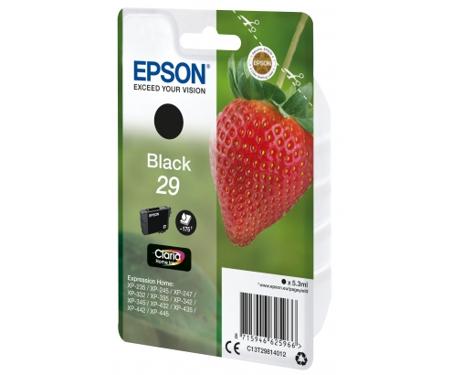 Cartucho Epson Strawberry Singlepack black 29 Claria Home Ink C13T29814022