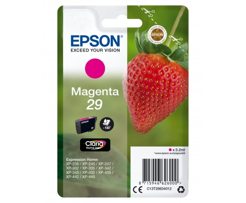 Cartucho Epson Strawberry Singlepack Magenta 29 Claria Home Ink C13T29834022