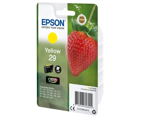 Cartucho Epson Strawberry Singlepack Yellow 29 Claria Home Ink C13T29844022