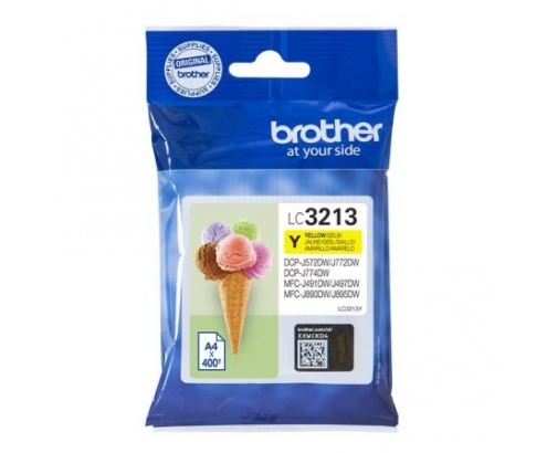 CARTUCHO ORIGINAL TINTA BROTHER HASTA 400PAG AMARILLO LC3213Y