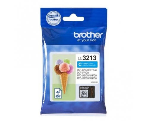 CARTUCHO ORIGINAL TINTA BROTHER HASTA 400PAG CIAN LC3213C