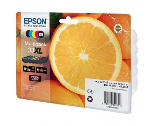 CARTUCHO TINTA EPSON MULTIPACK 33XL 5 COLORES 47ML NARANJA C13T33574011