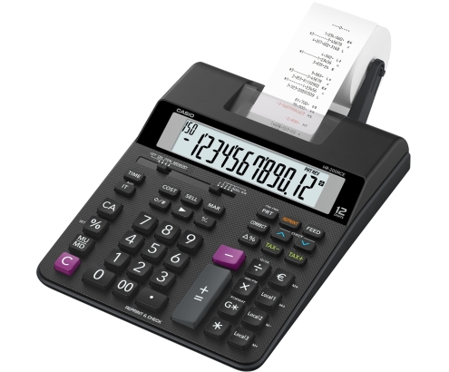 Casio HR-200RCE calculadora Escritorio Calculadora de impresión Negro
